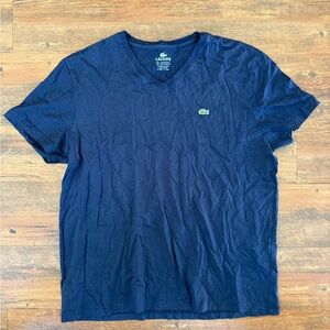 Lacoste Men's Dark Blue V-Neck Tee